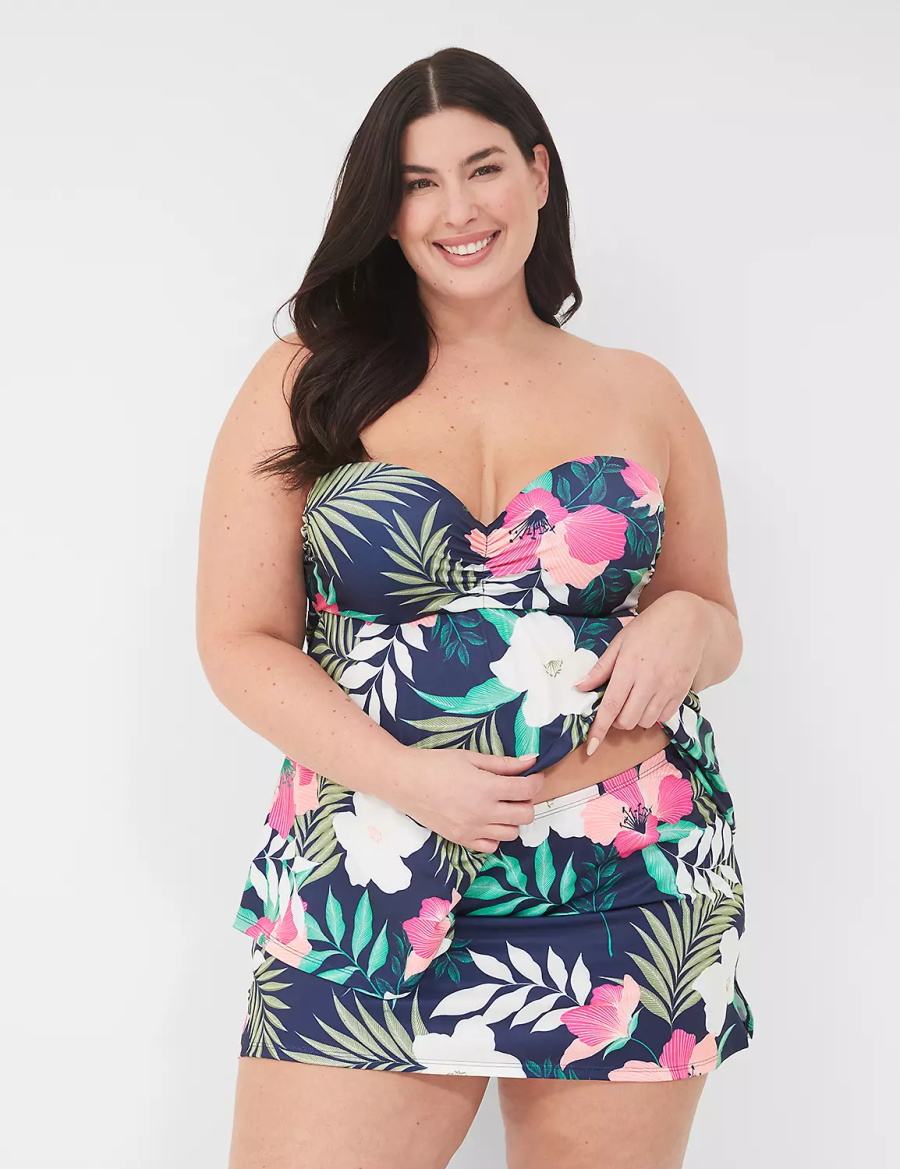 Women Lane Bryant Side Slit Swim Skirts Navy | FMX4757TX