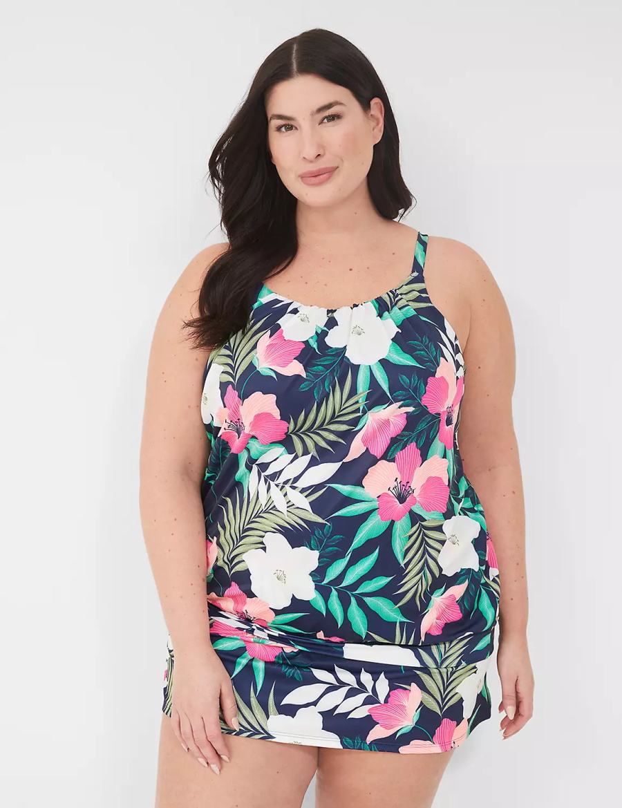 Women Lane Bryant Side Slit Swim Skirts Navy | FMX4757TX
