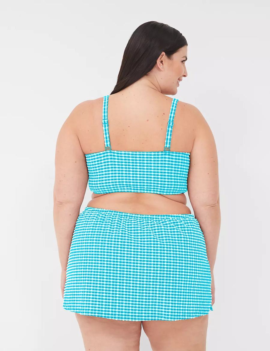 Women Lane Bryant Side Slit Swim Skirts Blue White | CTV8986DO