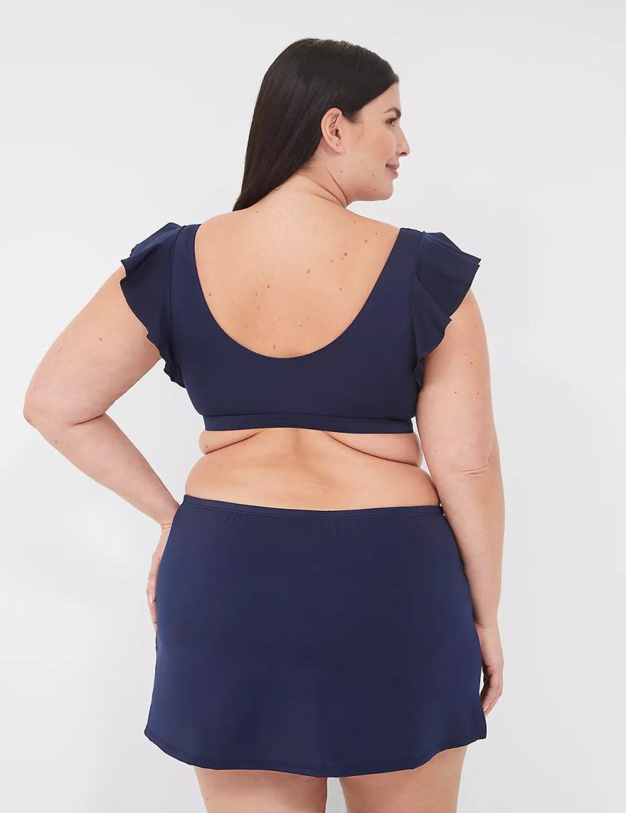 Women Lane Bryant Side Slit Swim Skirts Blue | VHD4171VK