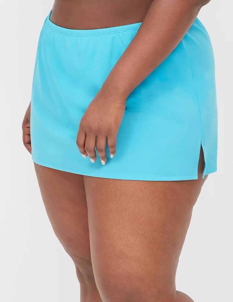 Women Lane Bryant Side Slit Swim Skirts Blue | CPB6788SC