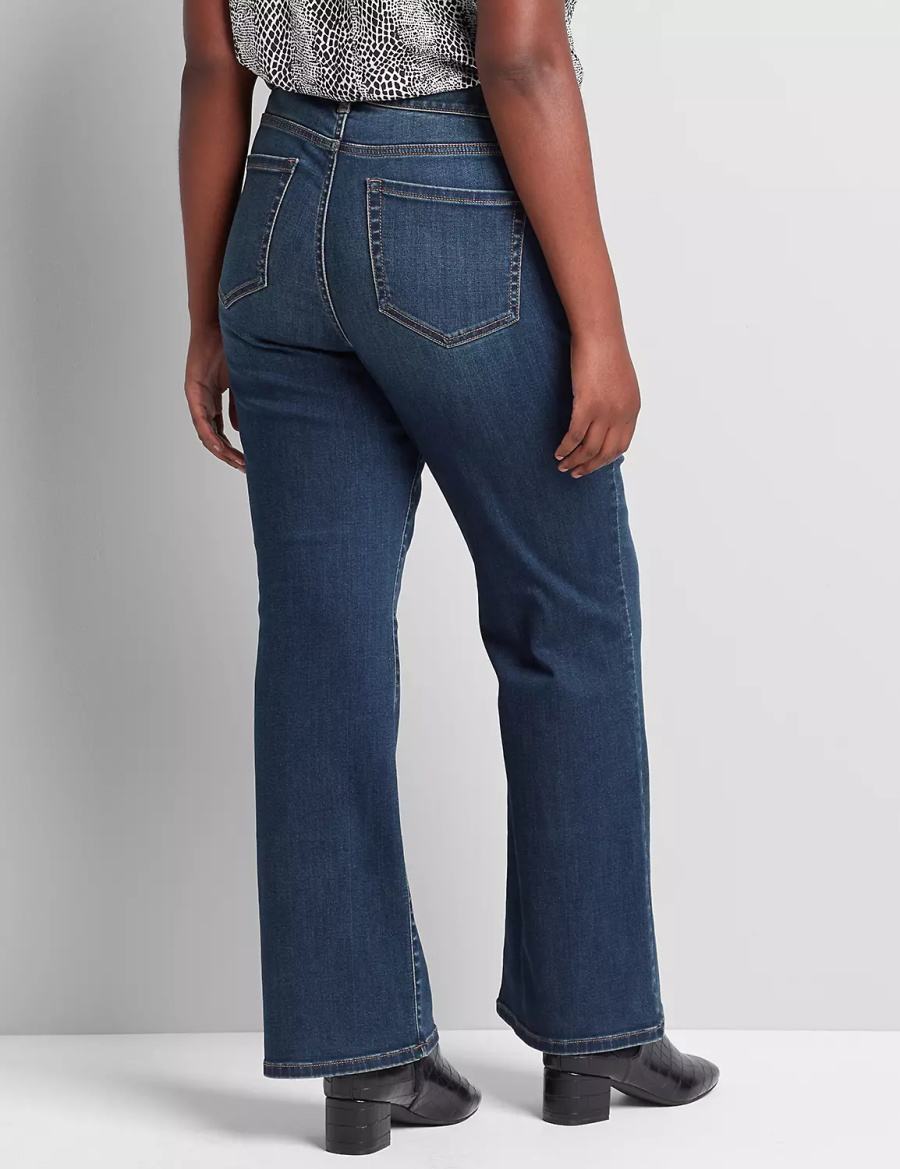 Women Lane Bryant Signature Fit Boot Jeans Dark Blue | OYQ3762FD