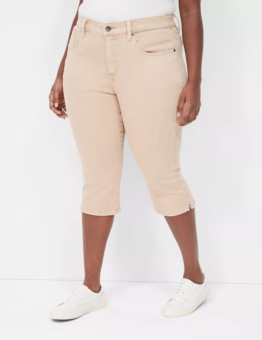 Women Lane Bryant Signature Fit High-Rise Color Pedal Jeans Brown | AVK4874TE