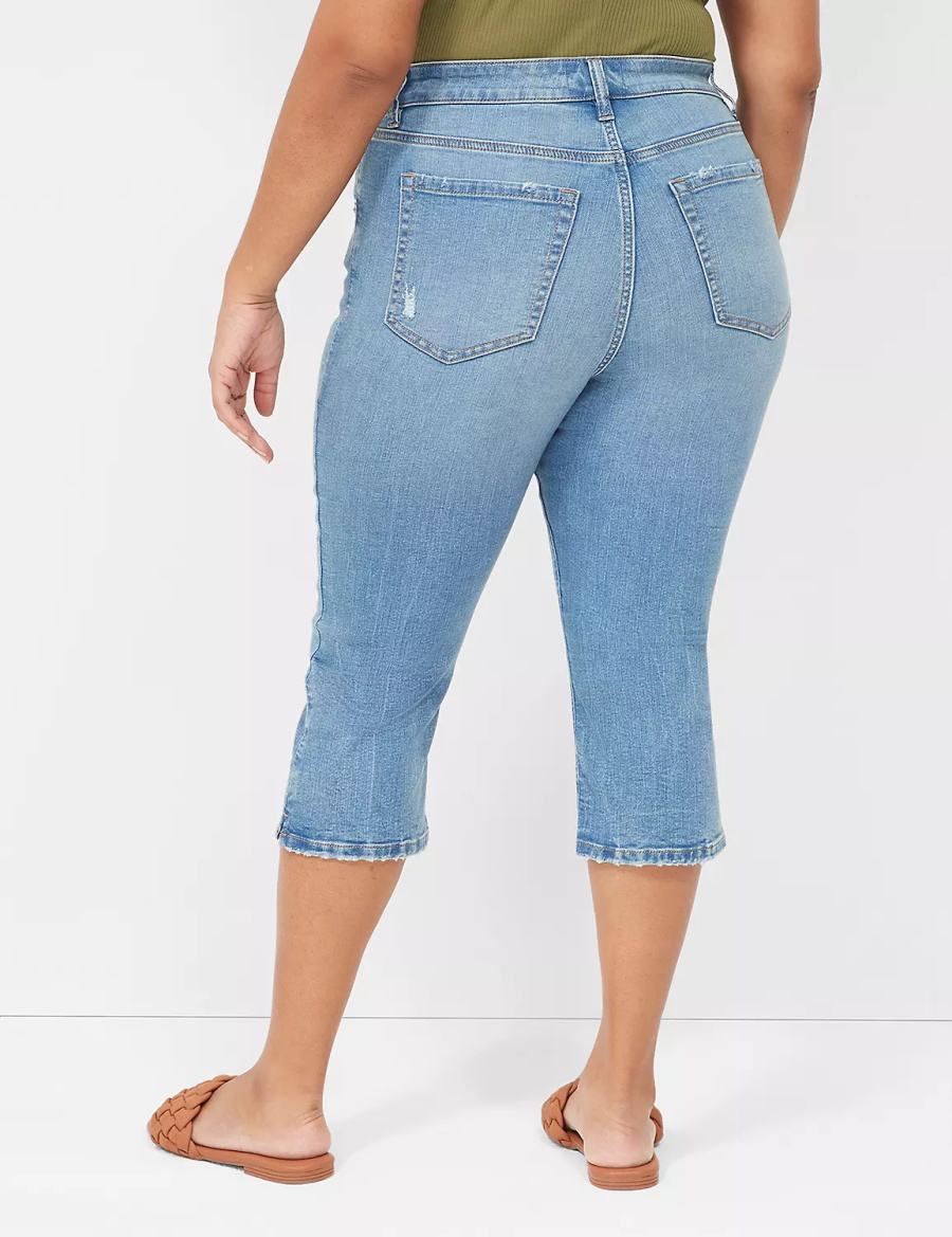 Women Lane Bryant Signature Fit High-Rise Pedal Jeans Blue | WID3724YY