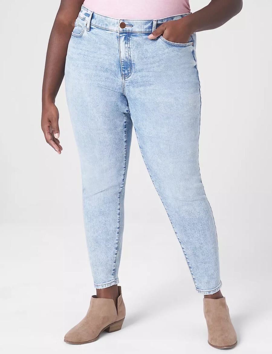 Women Lane Bryant Signature Fit Skinny Jeans Light Blue | ZLS5610GJ