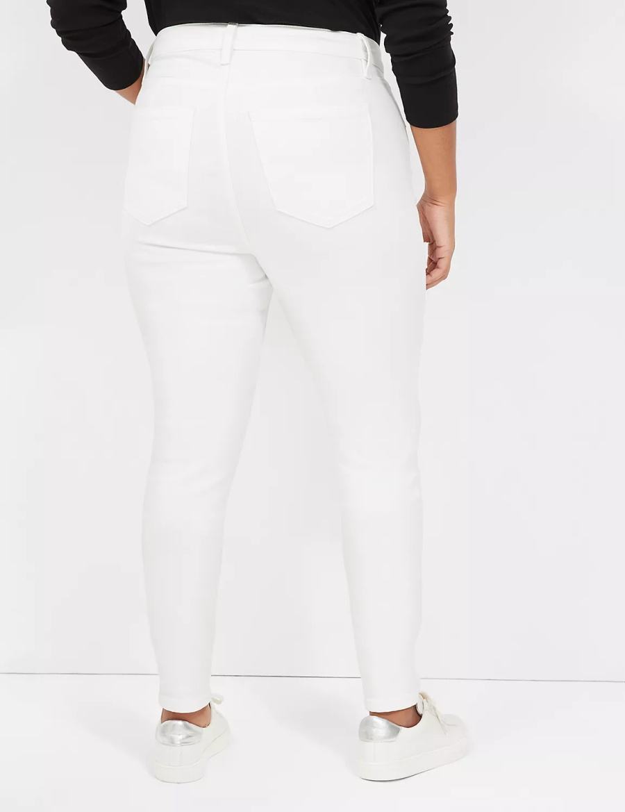 Women Lane Bryant Signature Fit White Skinny Jeans White | HCE5264NH