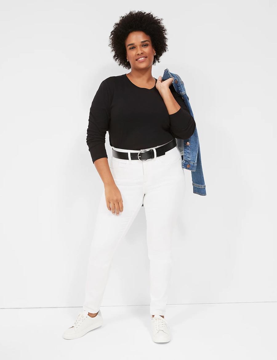 Women Lane Bryant Signature Fit White Skinny Jeans White | HCE5264NH