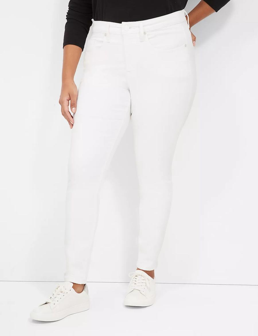 Women Lane Bryant Signature Fit White Skinny Jeans White | HCE5264NH