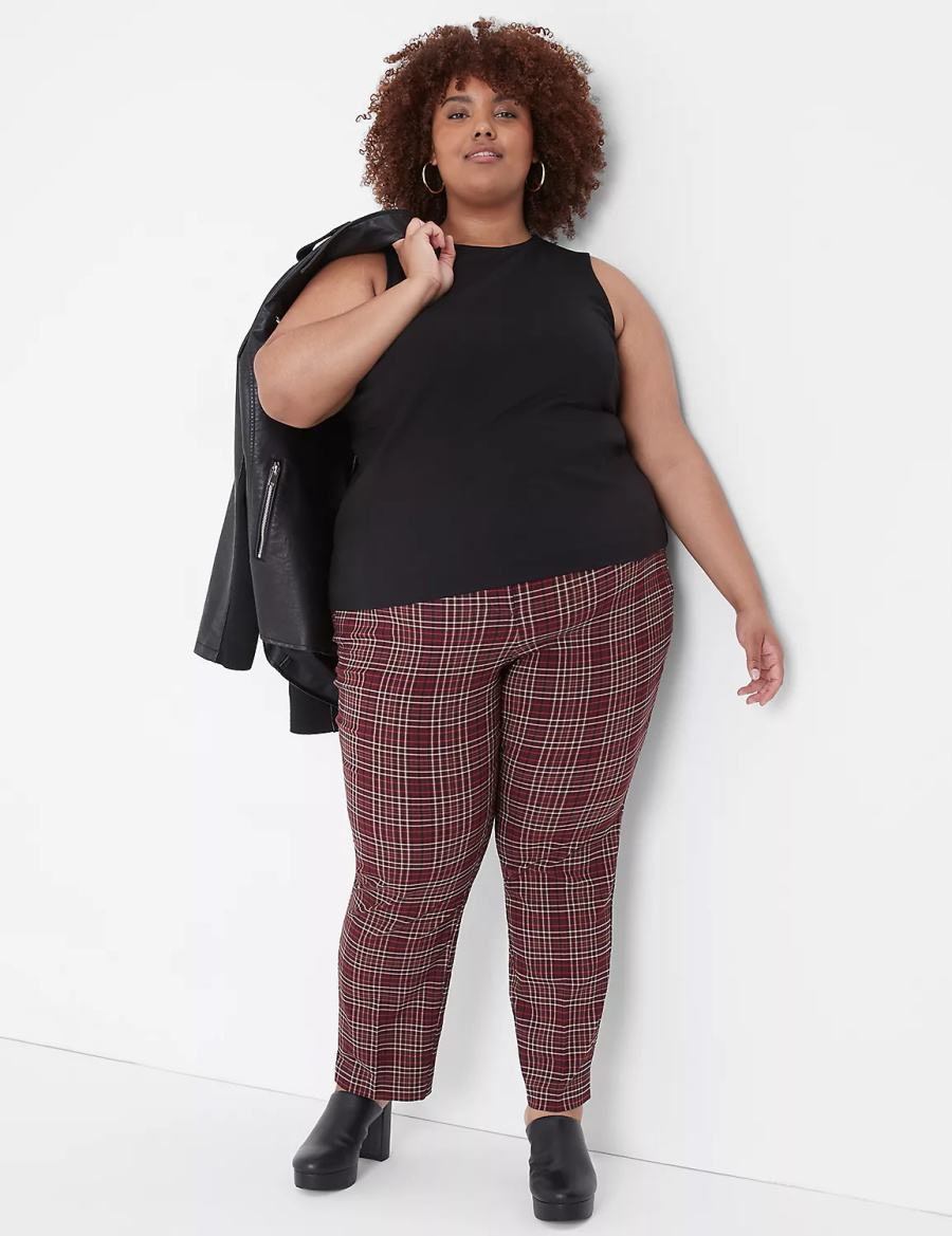 Women Lane Bryant Slim Ankle 4-Season Pants Red | YGB5324OA