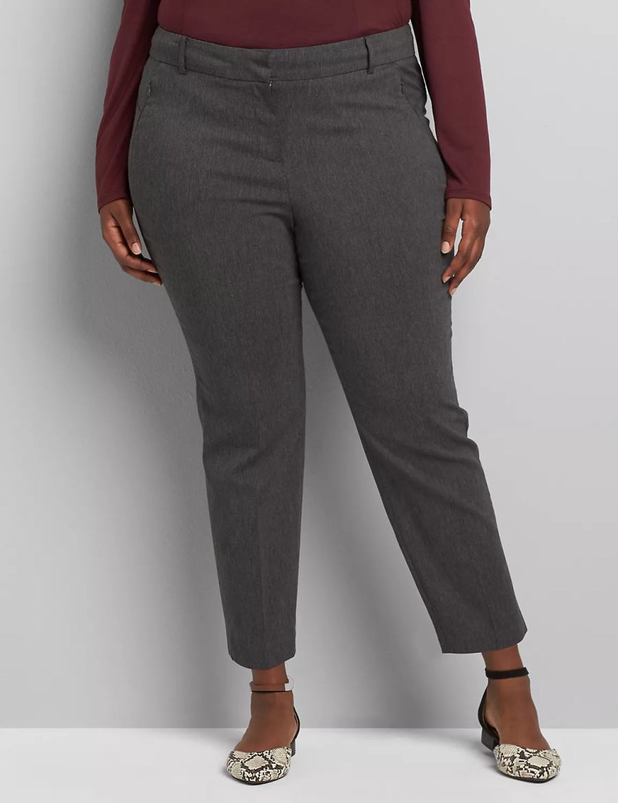 Women Lane Bryant Slim Ankle 4-Season Pants Grey | GUL8070VW