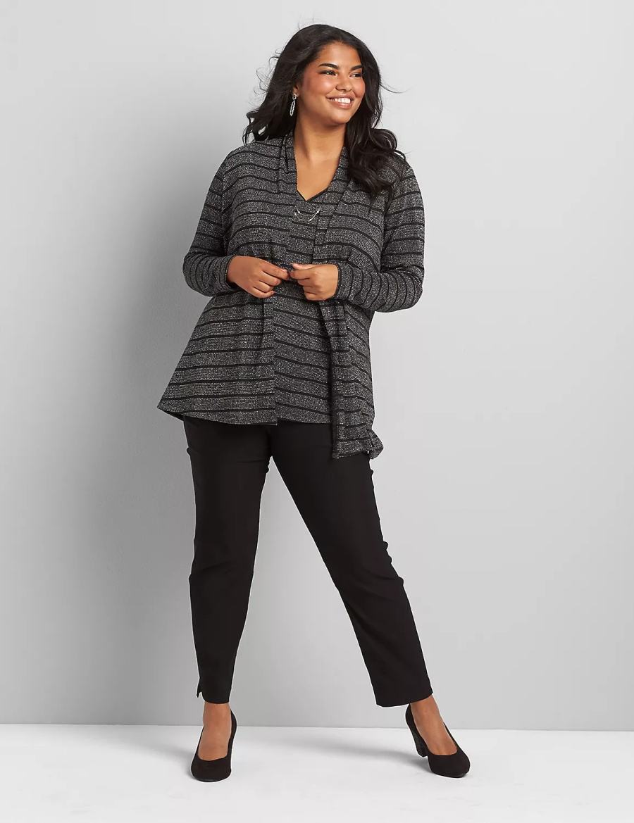 Women Lane Bryant Slim Ankle 4-Season Pants Black | XAG3859VA