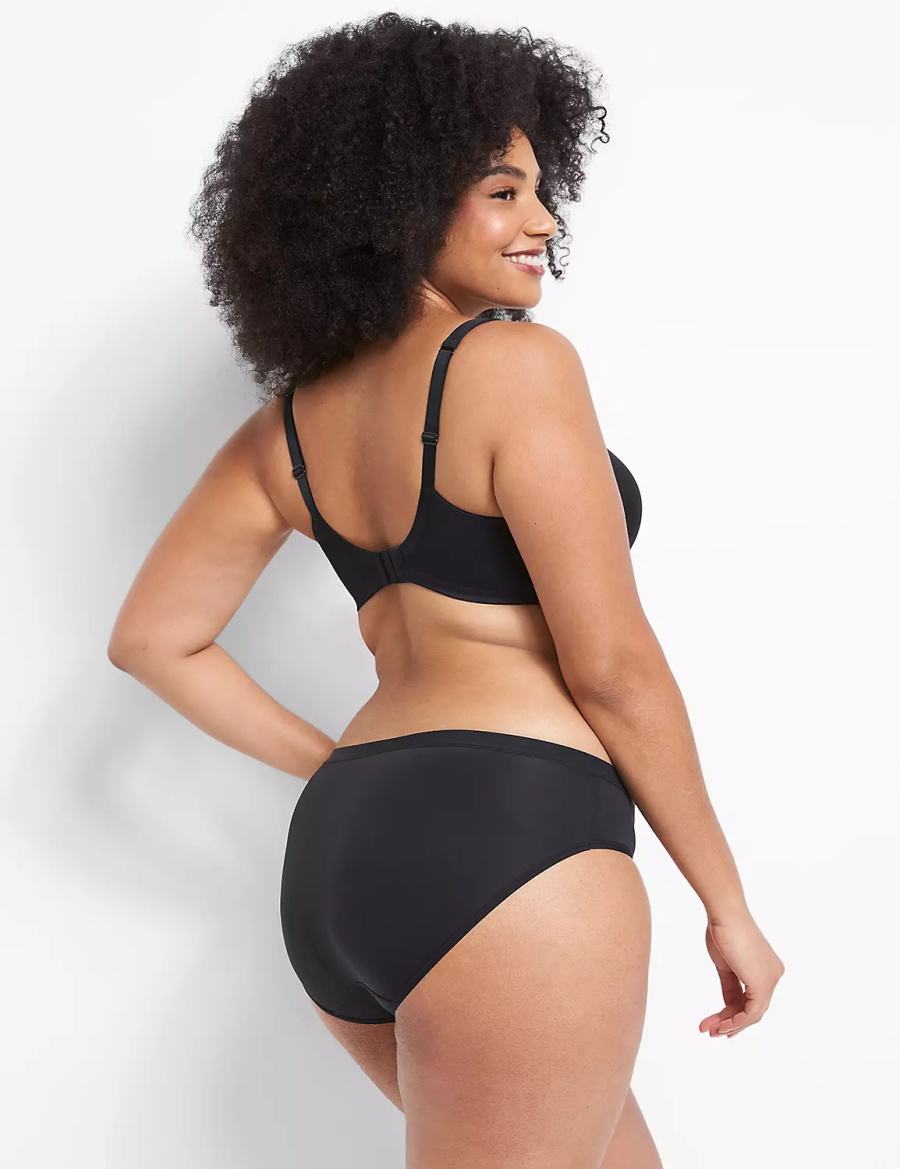 Women Lane Bryant Smooth Boost Plunge Bralettes Black | VHQ2739VI