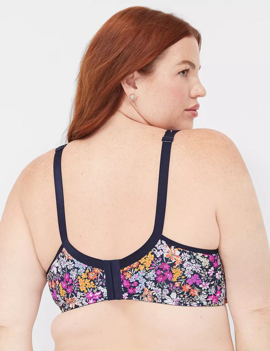 Women Lane Bryant Smooth Lightly Lined Balconette Bra Blue | CZH4249QX