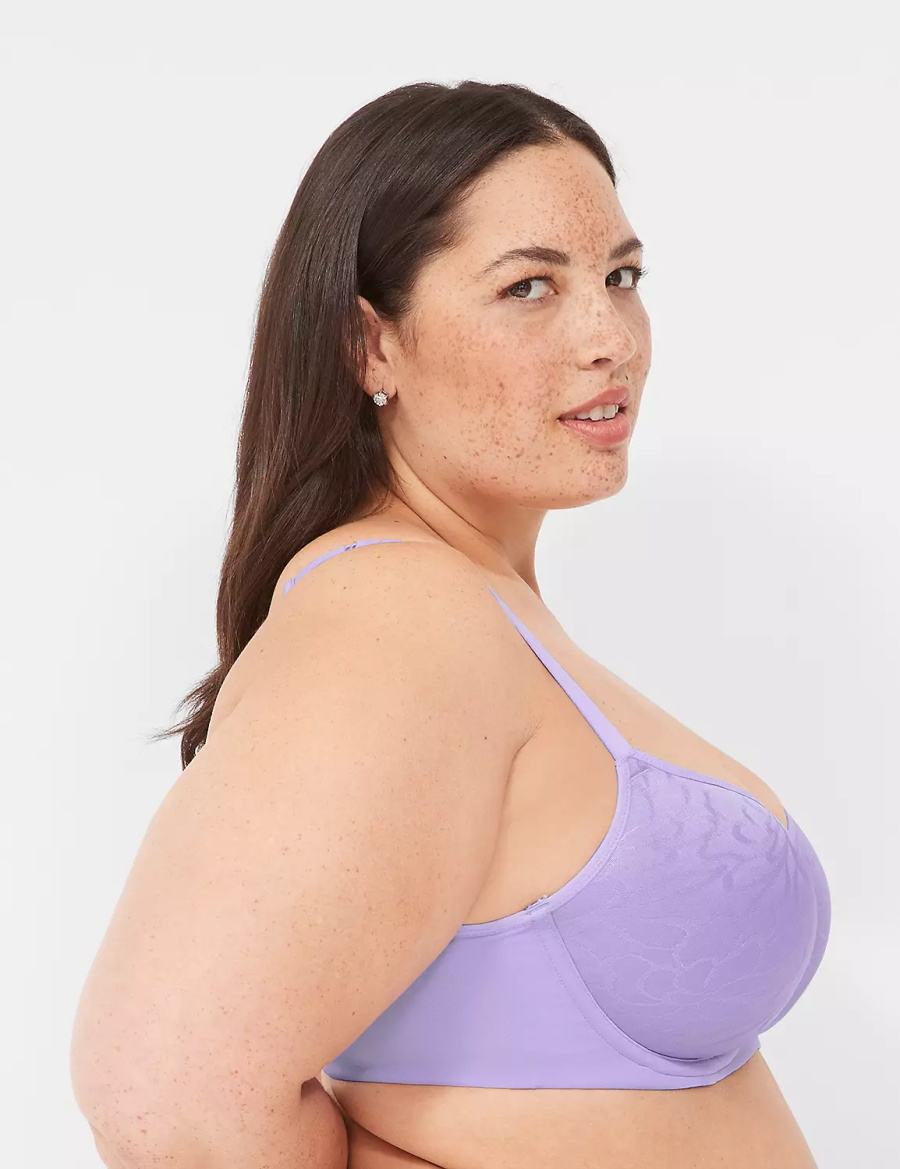 Women Lane Bryant Spacer Lightly Lined Balconette Bra Purple | MZO584YY