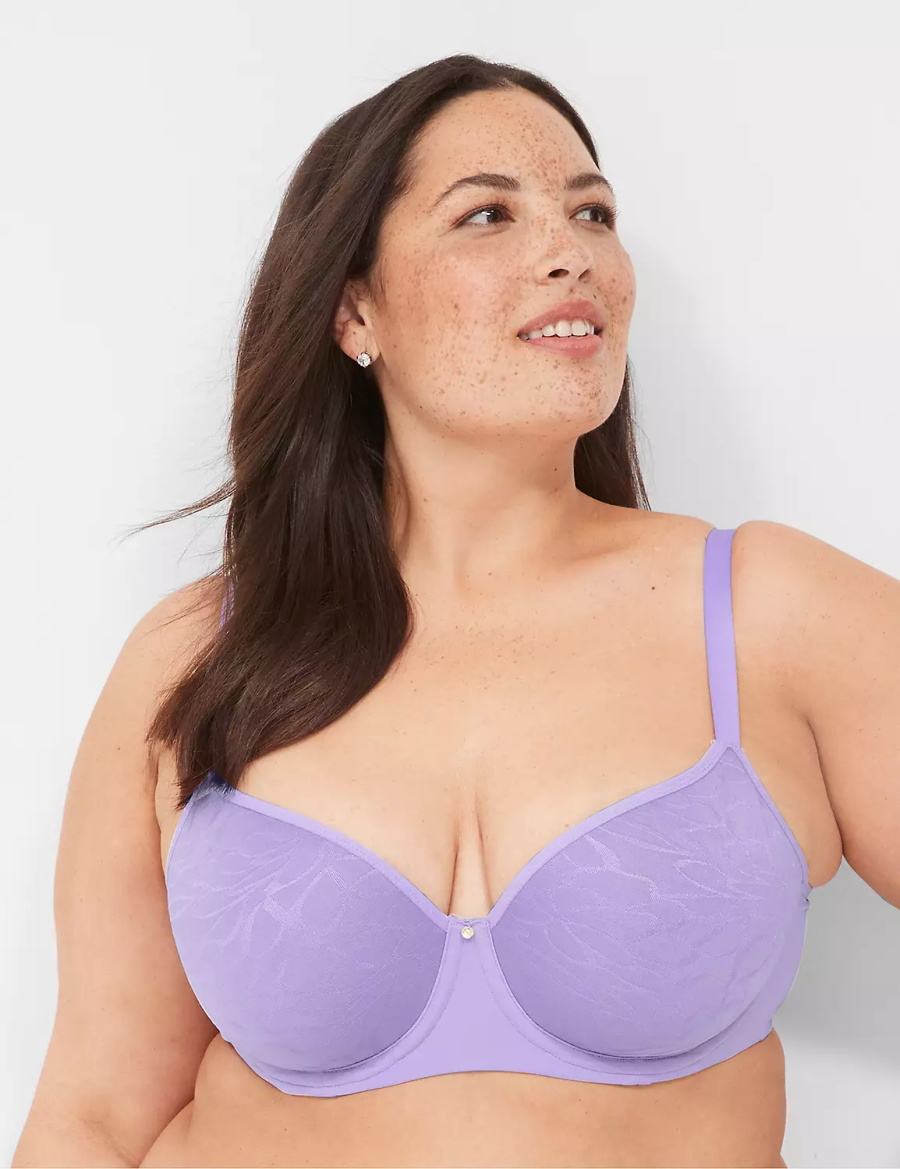 Women Lane Bryant Spacer Lightly Lined Balconette Bra Purple | MZO584YY