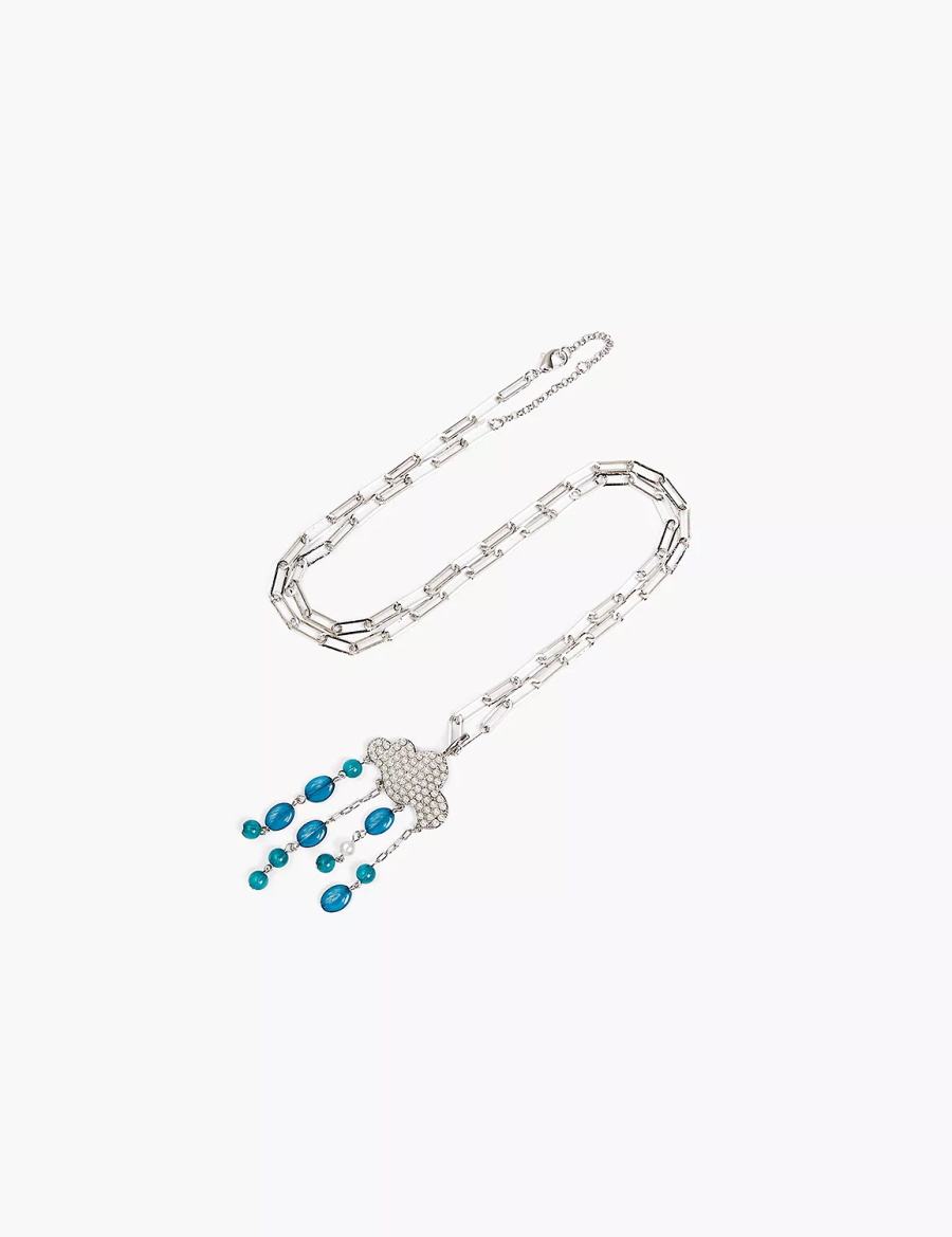 Women Lane Bryant Spring Whimsy Rain Cloud Pendant Necklace Silver | WDQ656AR