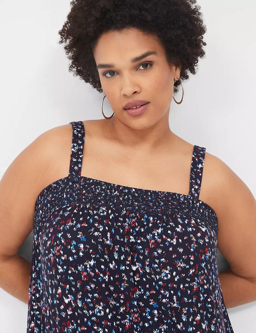 Women Lane Bryant Square-Neck Convertible-Strap Maxi Dress Dark Blue | VVR8425ZL