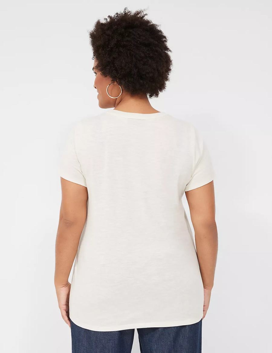 Women Lane Bryant Stay Grateful Graphic Tee T Shirts White | OOY7464LM