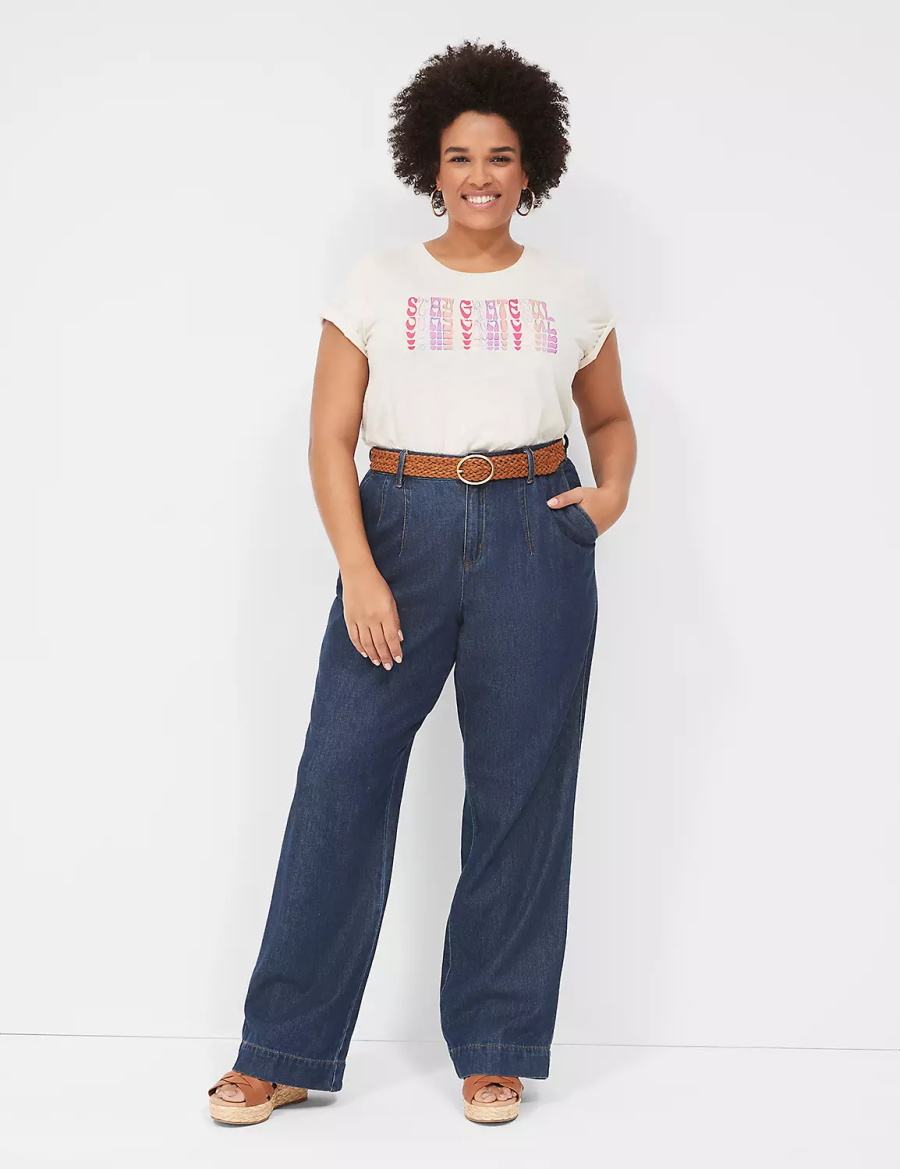 Women Lane Bryant Stay Grateful Graphic Tee T Shirts White | OOY7464LM