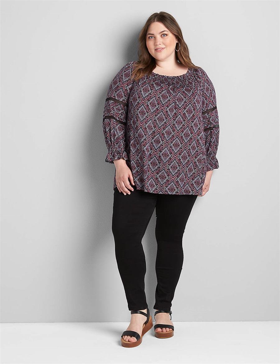 Women Lane Bryant Straight Fit High-Rise Sateen Skinny Jeans Black | BOB4996FF