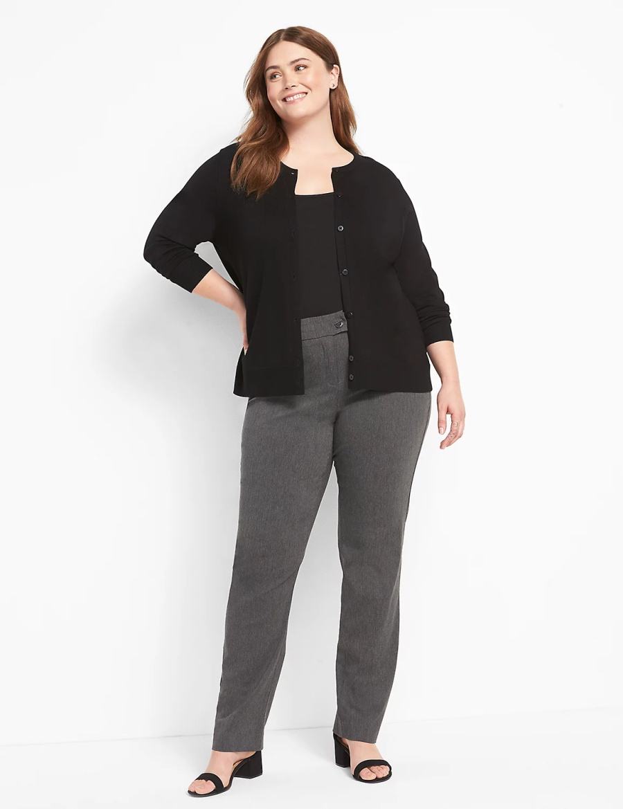 Women Lane Bryant Straight Leg 4-Season Pants Grey | KTU7253RS