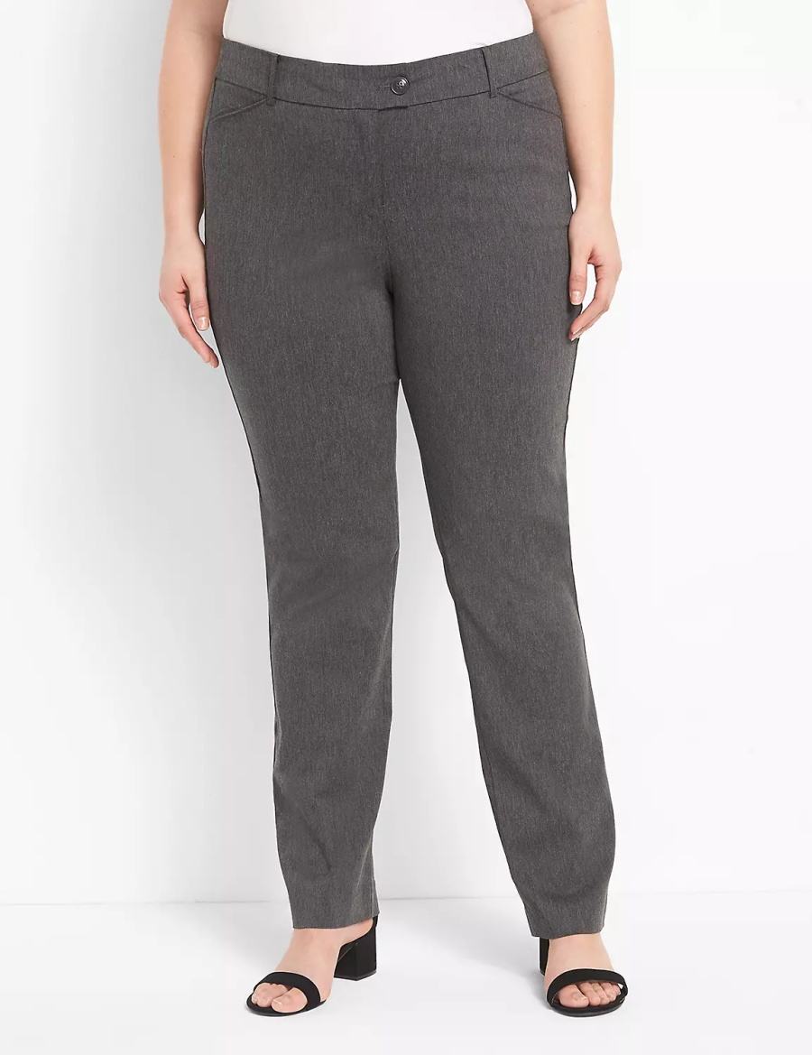 Women Lane Bryant Straight Leg 4-Season Pants Grey | KTU7253RS