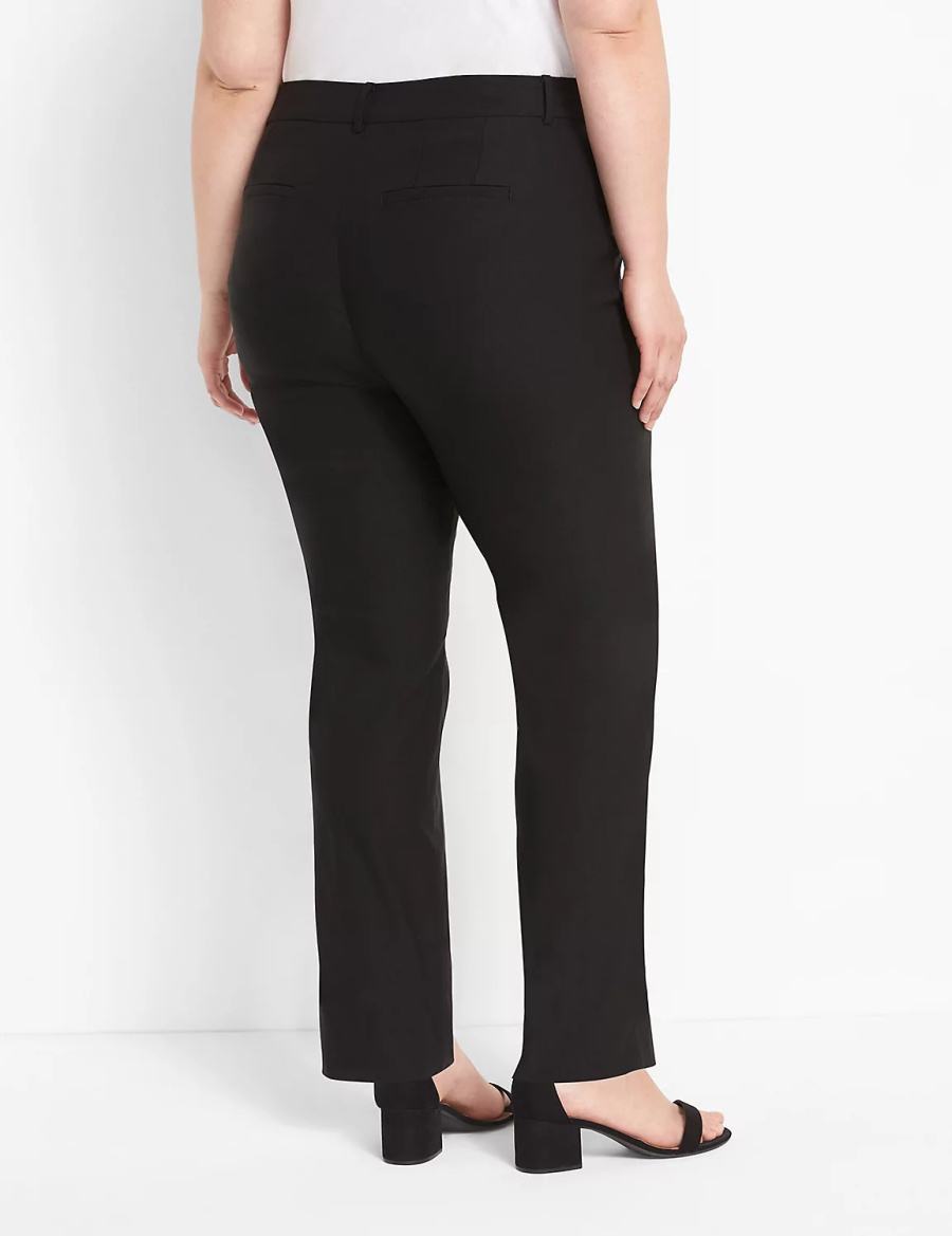 Women Lane Bryant Straight Leg 4-Season Pants Black | HUN965XU