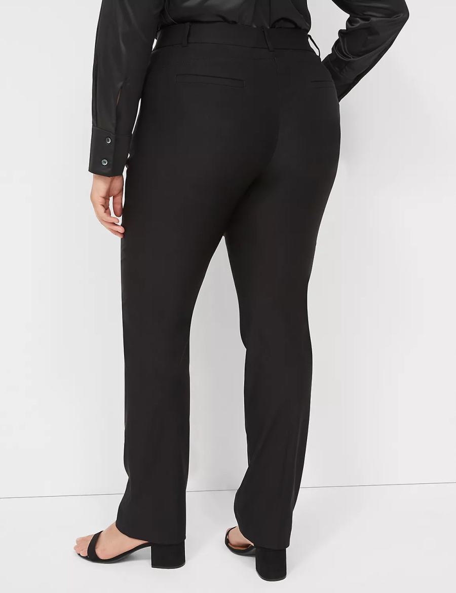 Women Lane Bryant Straight Leg 4-Season Pants Black | VDZ4893MB