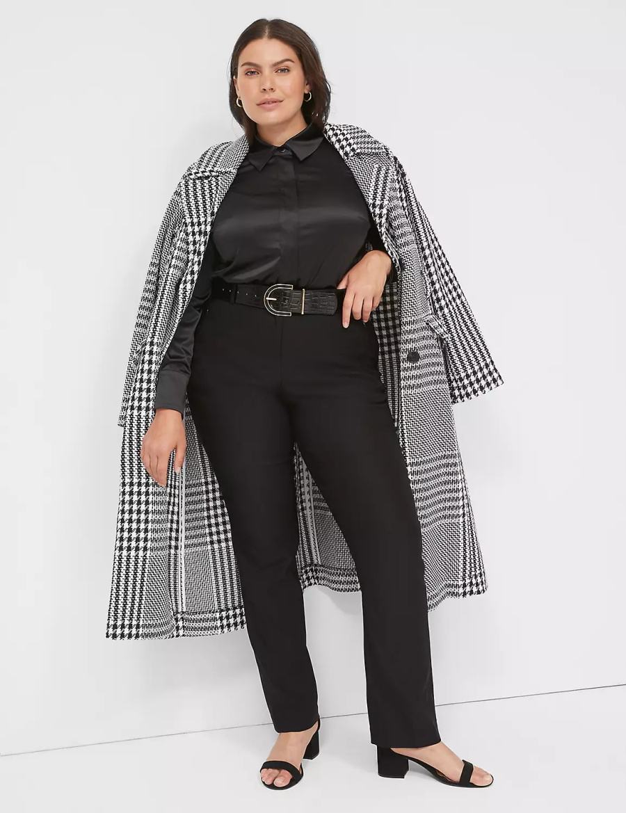 Women Lane Bryant Straight Leg 4-Season Pants Black | VDZ4893MB