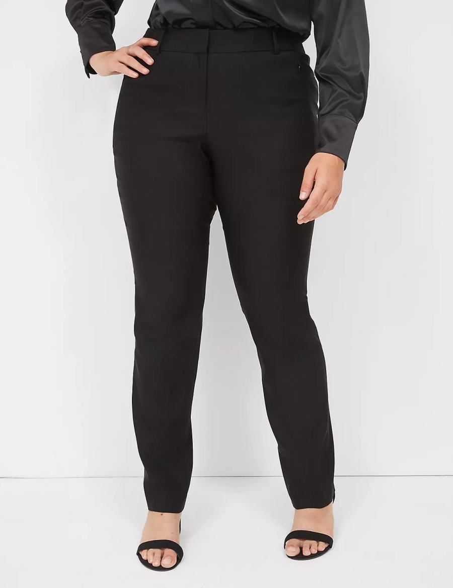 Women Lane Bryant Straight Leg 4-Season Pants Black | VDZ4893MB