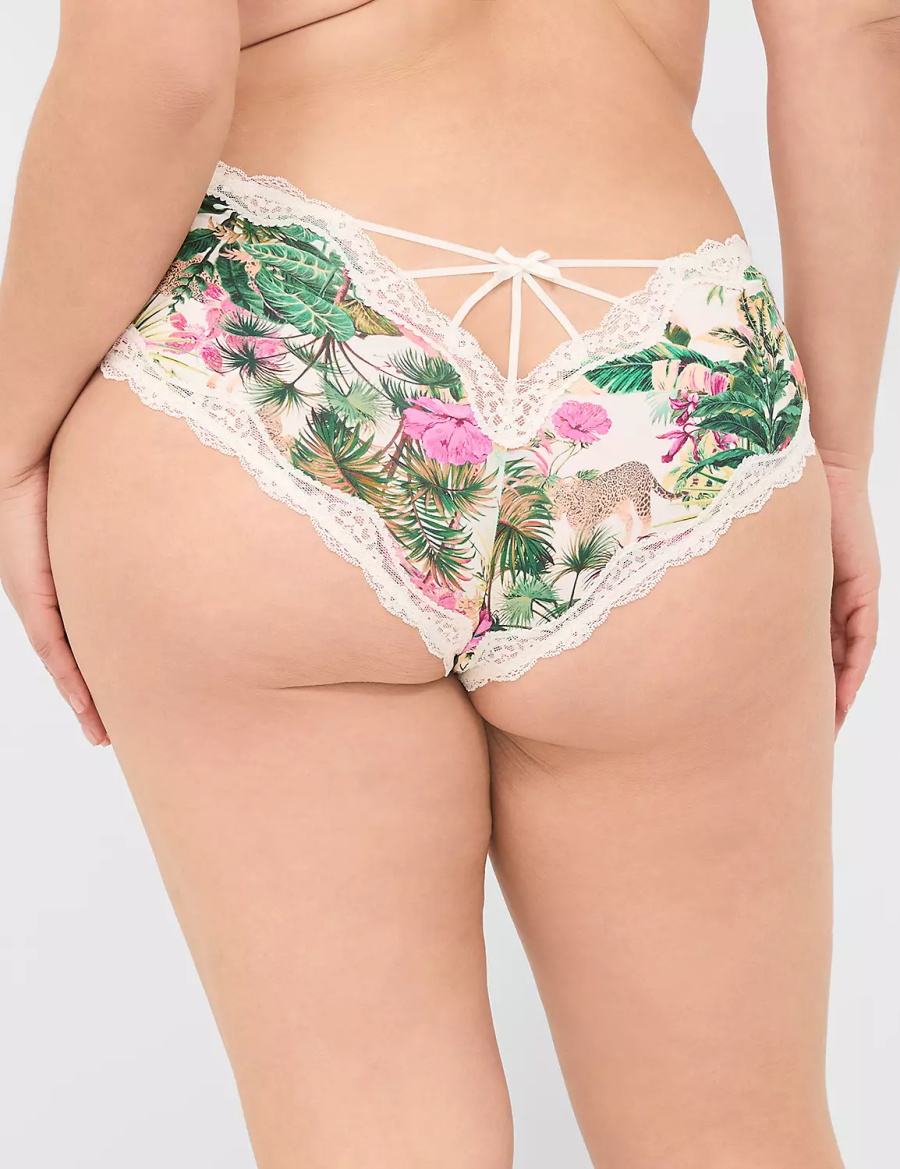 Women Lane Bryant Strappy-Back Cheeky Panty Green Multicolor | JEL2323AB