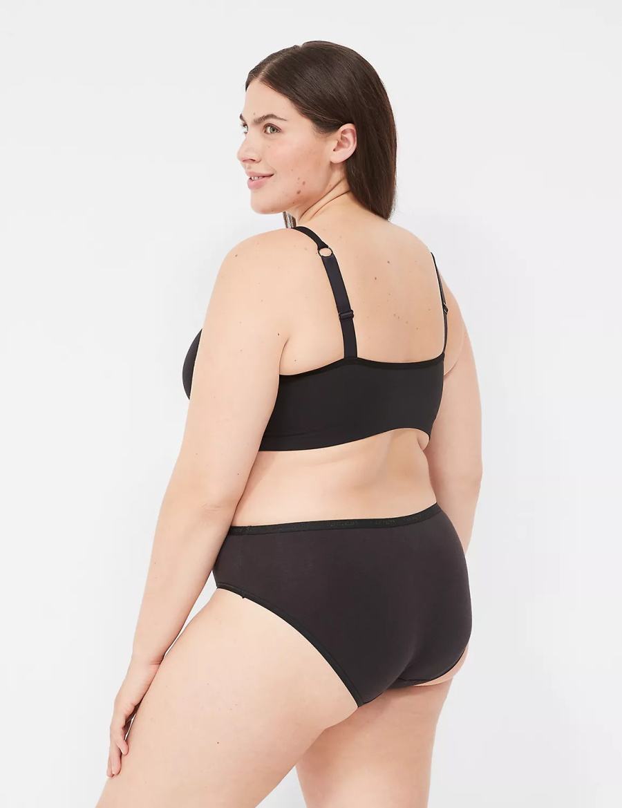 Women Lane Bryant Strappy Seamless Bralettes Black | EJM8898KT