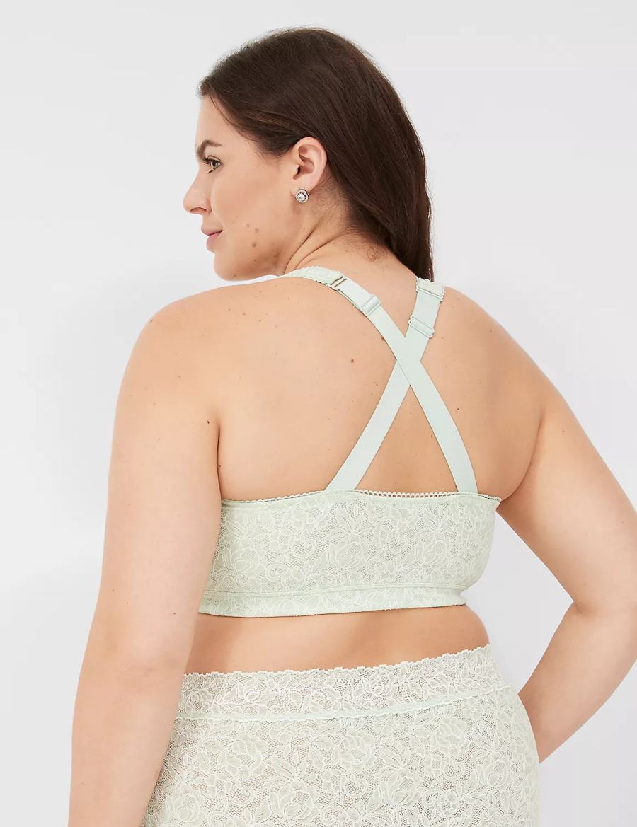 Women Lane Bryant Stretch Lace Bralettes Light Green | GBT7298LF