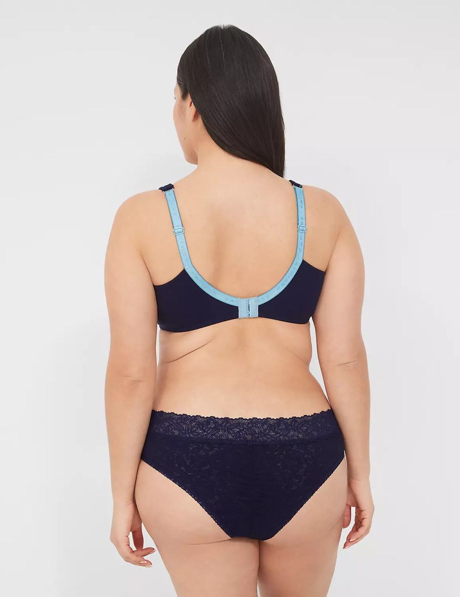 Women Lane Bryant Stretch Lace Cheeky Panty Blue | WMY484ST
