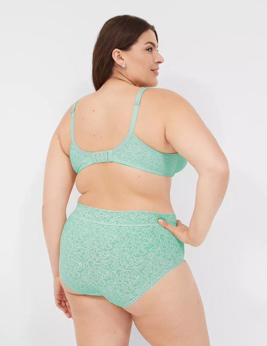 Women Lane Bryant Stretch Lace High-Leg Briefs Light Green | QHF36MM