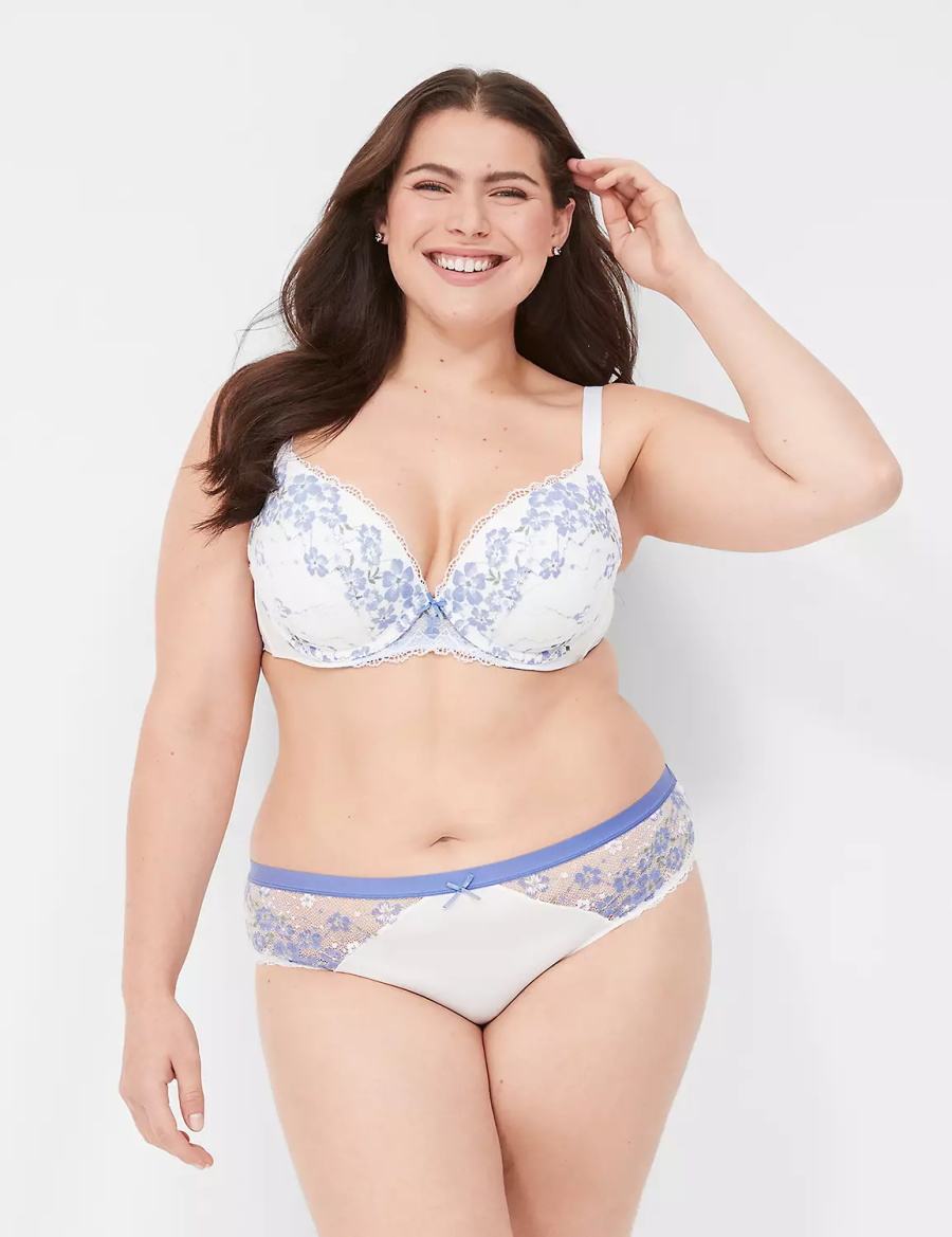 Women Lane Bryant Stretch Lace Hipster Panty White | TCJ2159VU