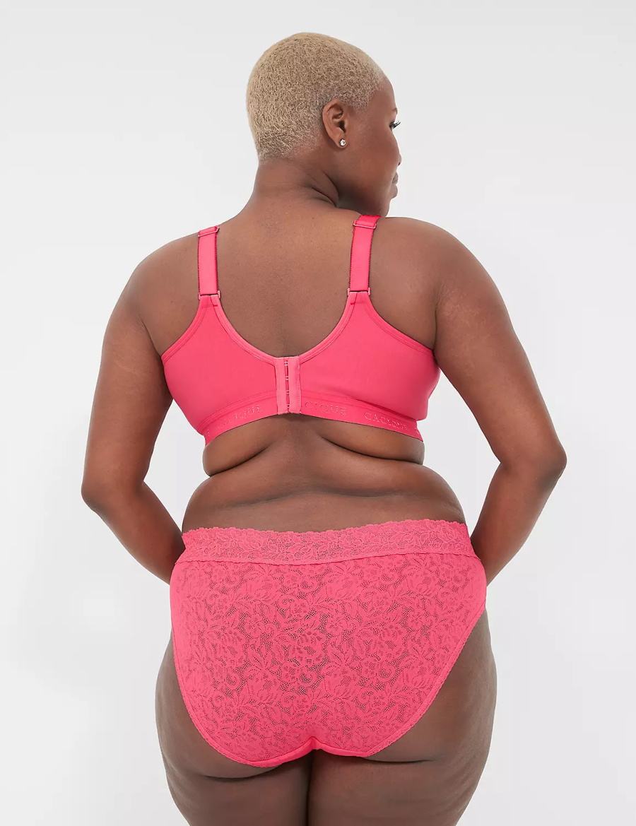 Women Lane Bryant Stretch Lace Hipster Panty Dark Red | SMD128RH