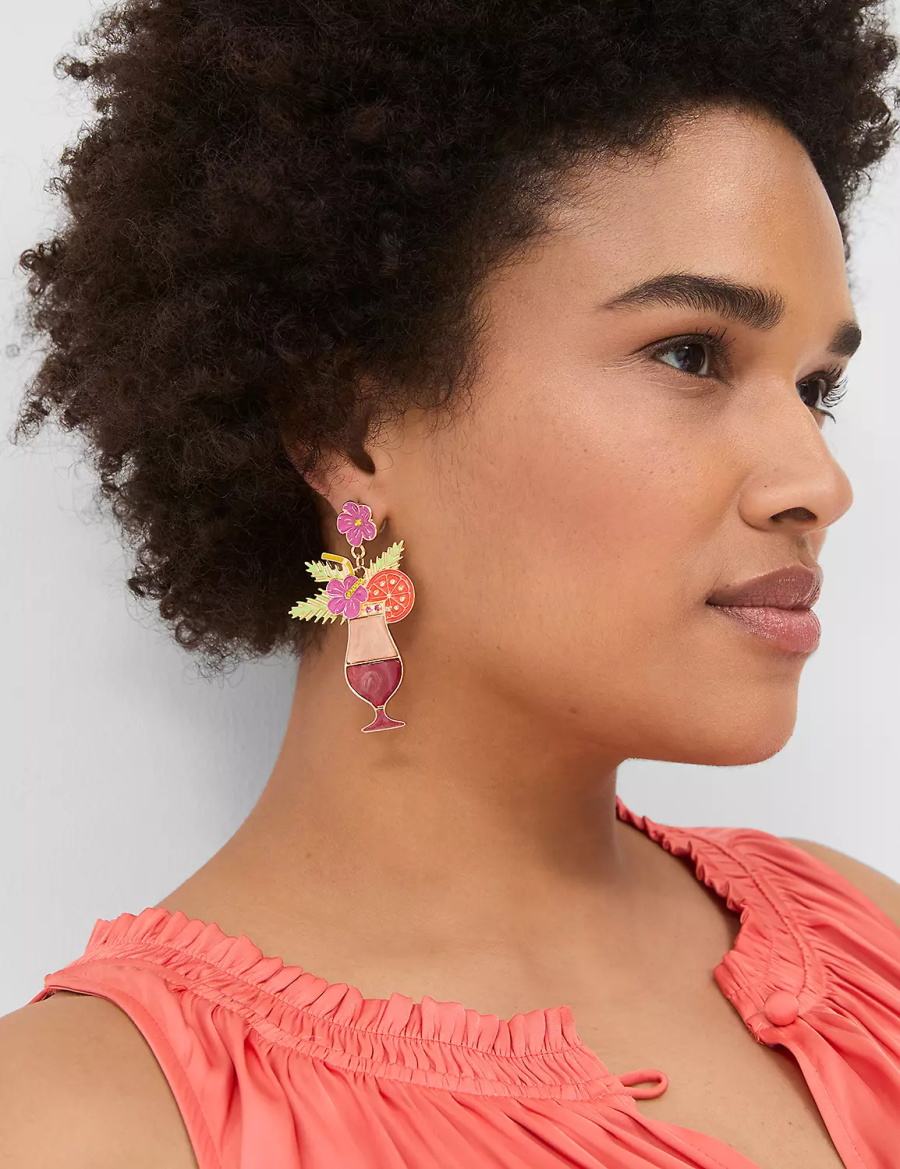 Women Lane Bryant Summer Whimsy Cocktail Statement Earrings Gold | ZRO7284VV