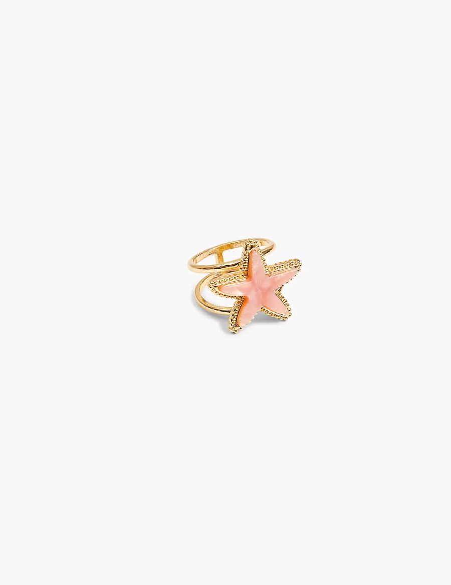 Women Lane Bryant Summer Whimsy Starfish Statement Rings Gold | SYQ9448VJ