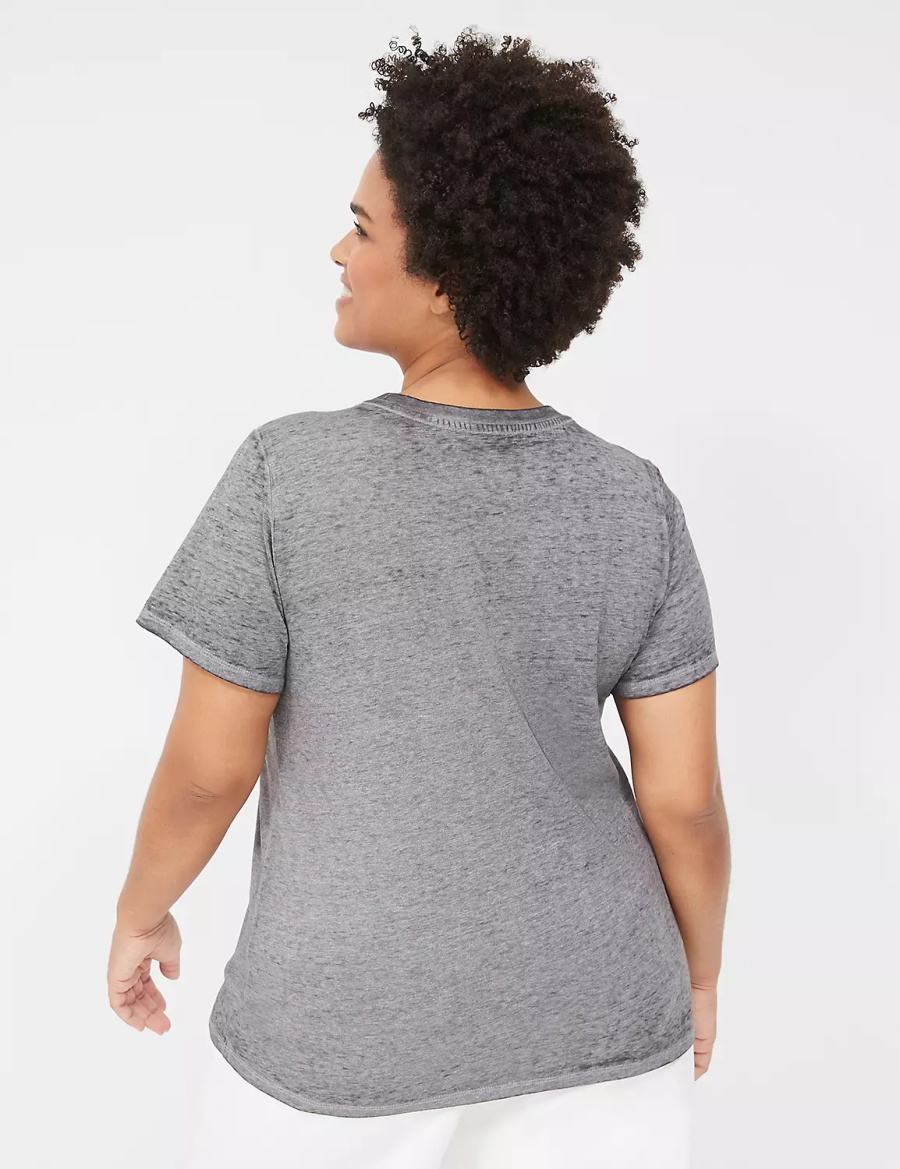 Women Lane Bryant Sunshine Chaser Graphic Tee T Shirts Grey | QJS3064BM