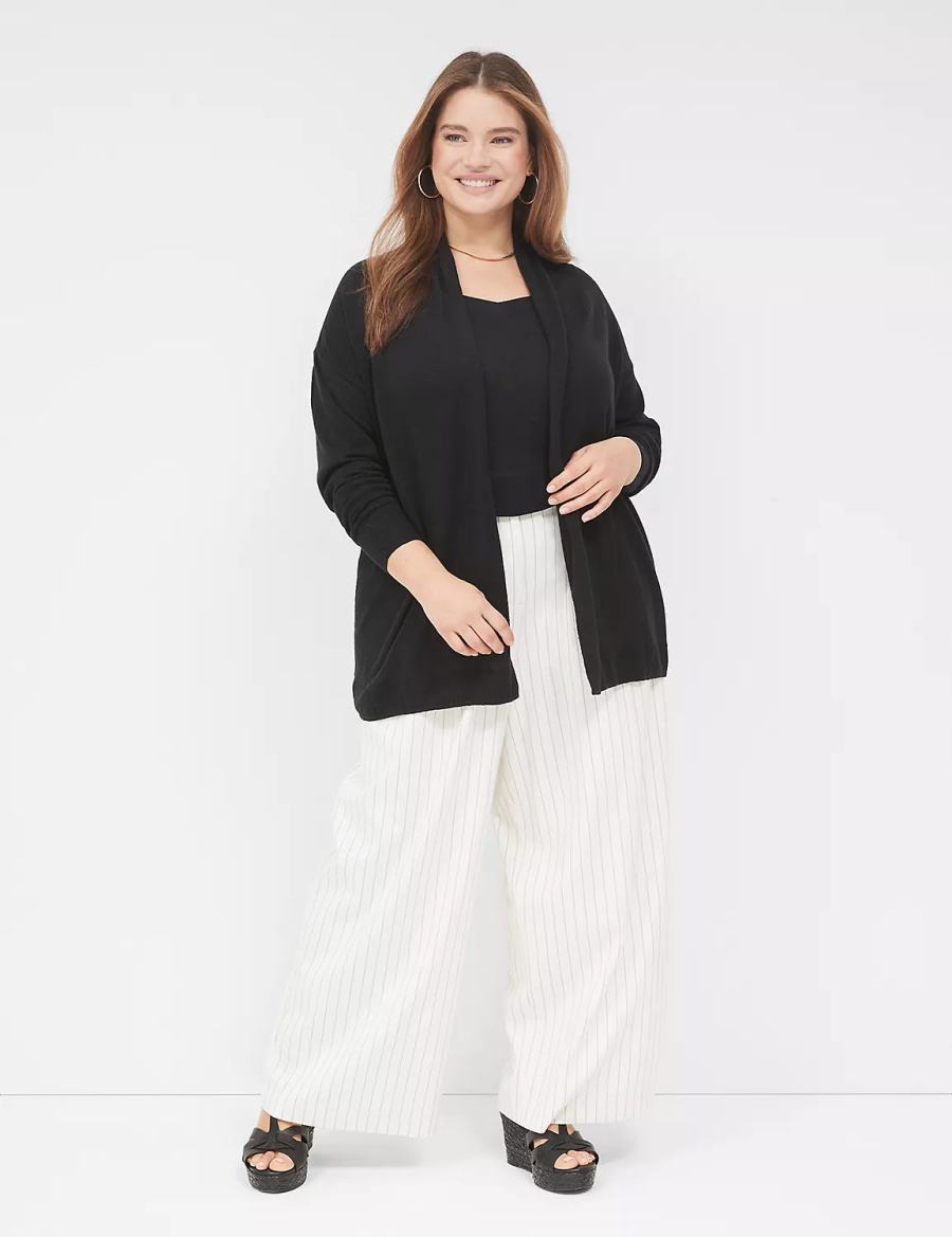 Women Lane Bryant Sweater Tank Top Black | NFP7141RL