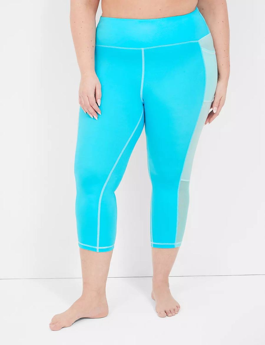 Women Lane Bryant Swim Layering Capri Bikini Bottom Blue | BMH1830PU