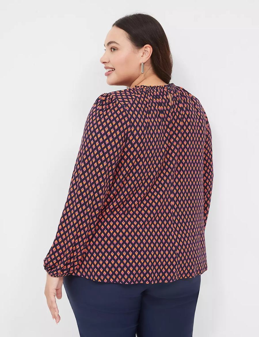 Women Lane Bryant Swing Crew-Neck Top Blouse Coffee | IHI63FF