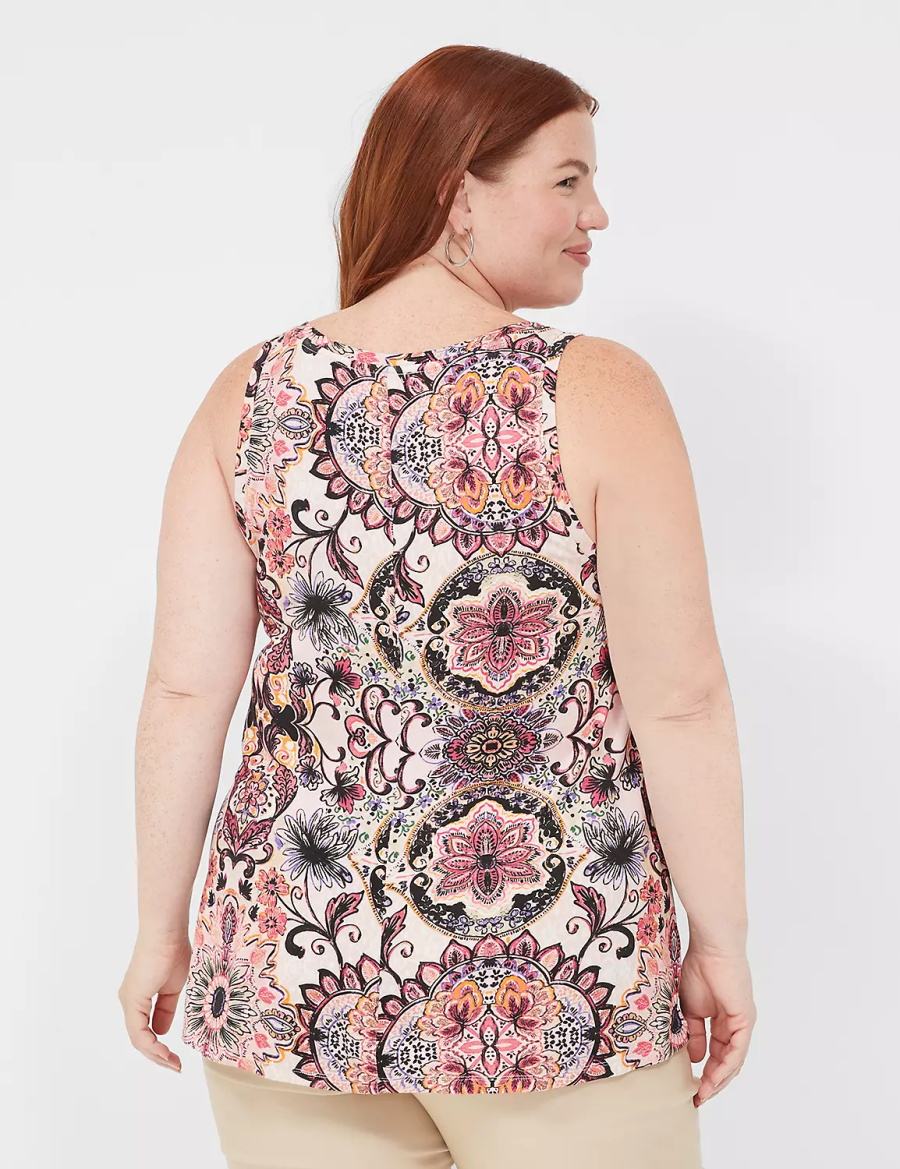 Women Lane Bryant Swing V-Neck Tank Top Multicolor | KFS3228DM