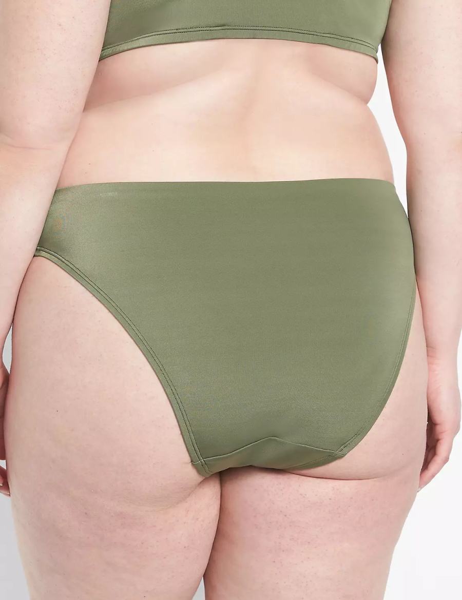 Women Lane Bryant Tanga Swim Briefs Dark Green | JZZ6919QC