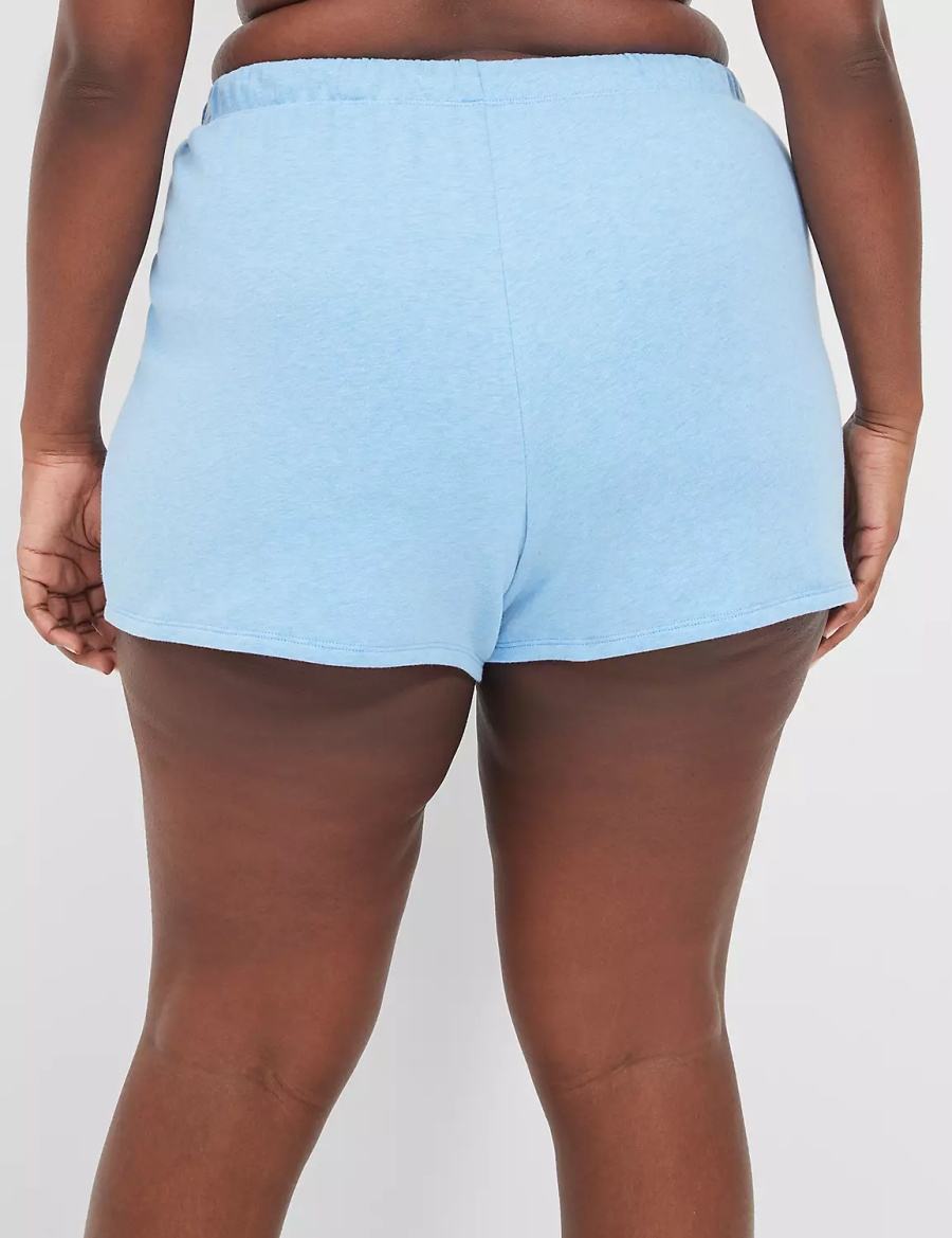 Women Lane Bryant Terry Fleece Boyfriend Shorts Blue | BFY2360FG