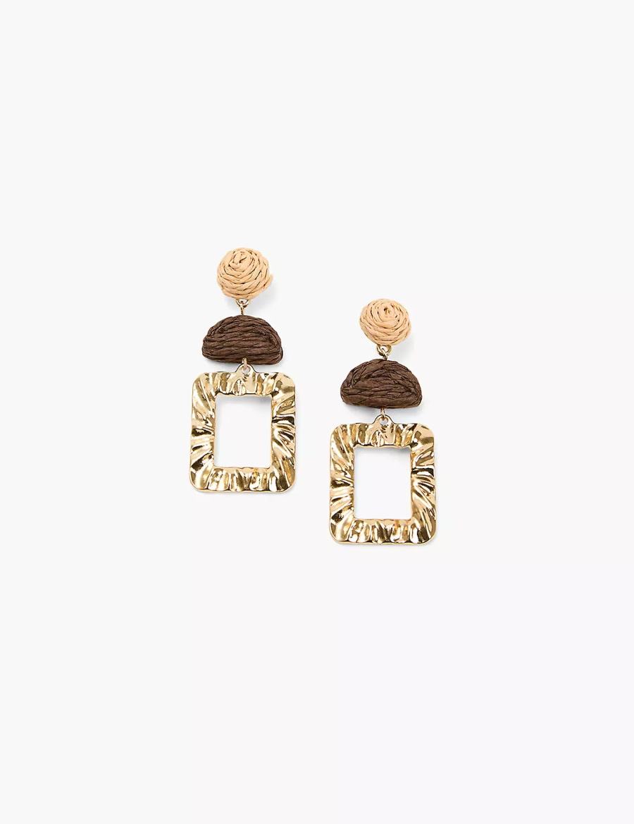 Women Lane Bryant Textured Drop Earrings Gold | RKM5896MM