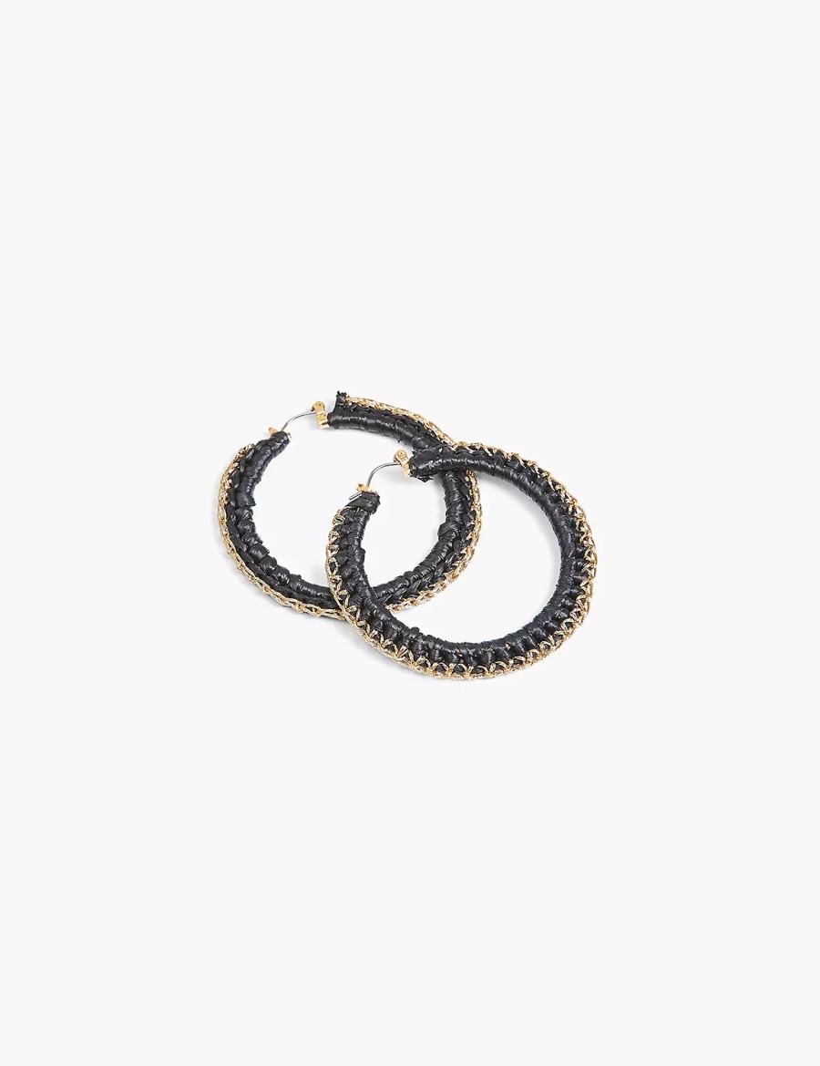 Women Lane Bryant Textured Hoop Earrings Gold | VSC7642VN