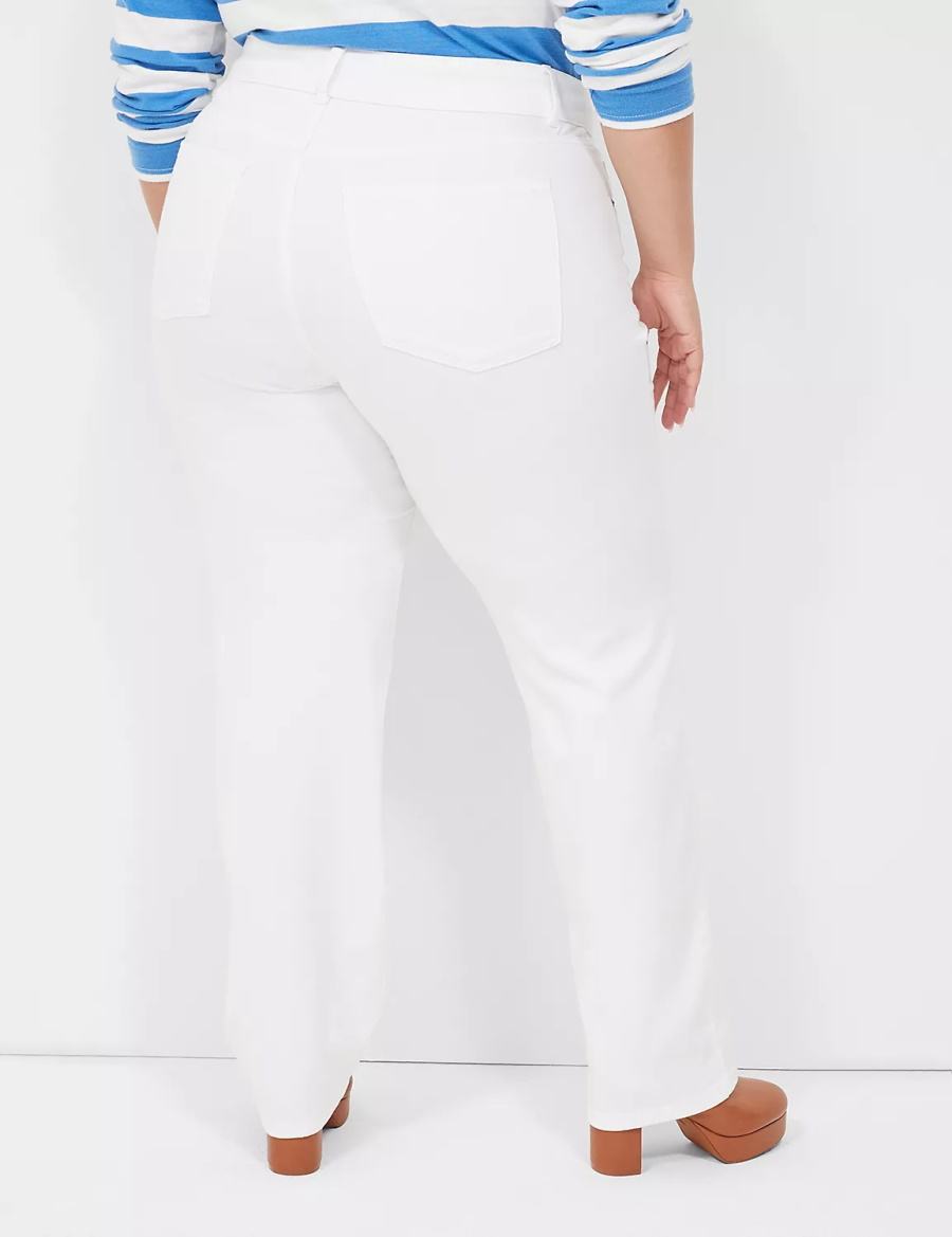 Women Lane Bryant Tighter Tummy Fit High-Rise Straight Jeans White | XXE5716NA