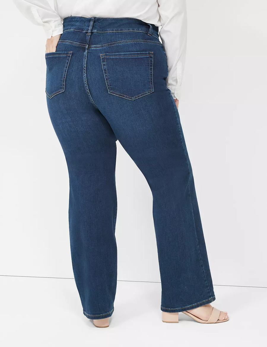 Women Lane Bryant Tighter Tummy Fit High-Rise Boot Jeans Dark Blue | WCC2768UX